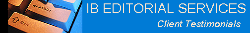 IB Editorial Services - Client Testimonials